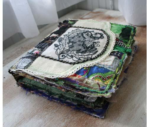 tuscan rose art book fabric journal arts handmade